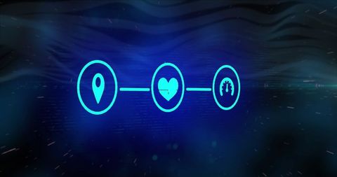 Network Connections Concept with Blue Icons on Dark Background - Download Free Stock Images Pikwizard.com
