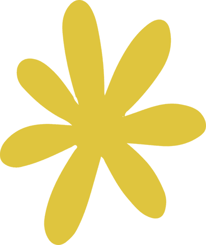 Minimalist Yellow Flower Doodle on Transparent Background