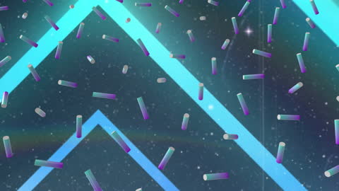 Digital Confetti Shower in Futuristic Setting