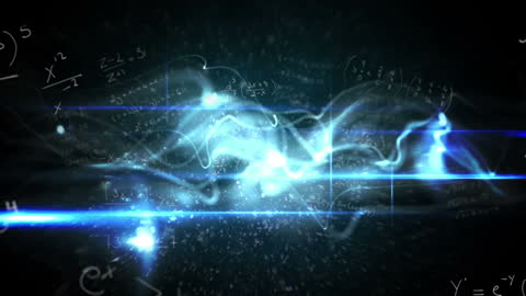 Dynamic Mathematical Equations and Light Trails Animation