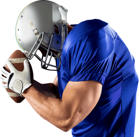 transparent american football player holding ball focused standing alone - Download Free Stock Videos Pikwizard.com