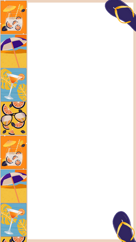 Transparent Summer Vacation Design with Flip-Flops and Tropical Icons