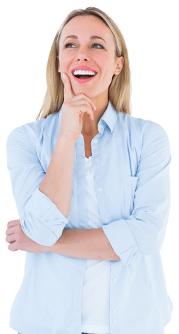 cheerful blonde woman smiling in transparent background - Download Free Stock Videos Pikwizard.com
