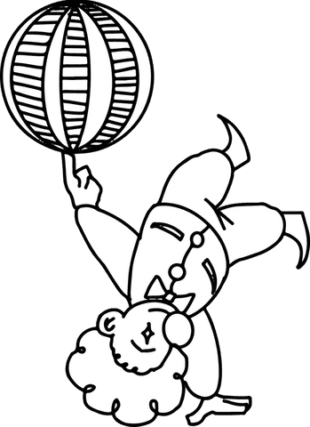 line art clown performing handstand with ball on transparent background - Download Free Stock Videos Pikwizard.com
