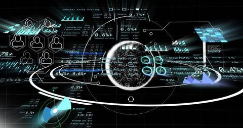 Holographic Financial Display with Virtual Globe and Interface