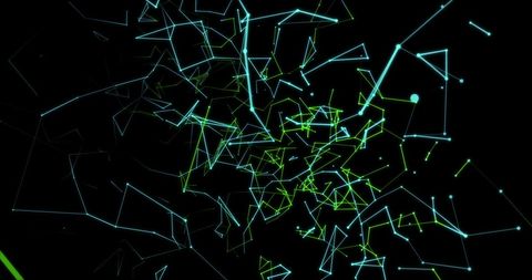 Digital Network Tunnel in Blue and Green on Black Background - Download Free Stock Images Pikwizard.com