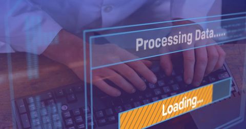 Digital Data Processing on Businessman's Computer Keyboard - Download Free Stock Images Pikwizard.com
