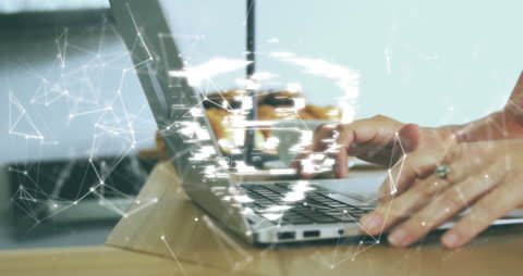 Cybersecurity Concept with Shield Overlay on Laptop