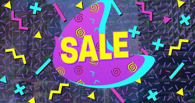 Vibrant Sale Sign with Colorful Abstract Graphics - Download Free Stock Images Pikwizard.com