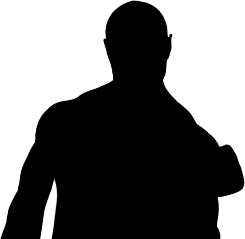 Man lifting dumbbell silhouette on transparent background vector