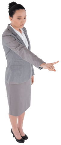 transparent businesswoman pointing in office attire - Download Free Stock Videos Pikwizard.com