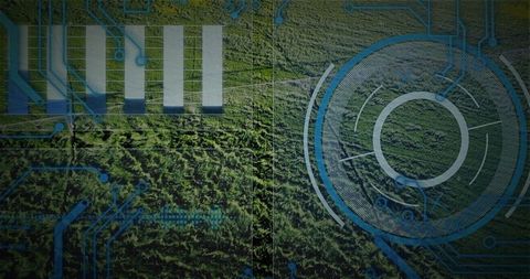 Futuristic Digital Interface Displaying Forest Analysis