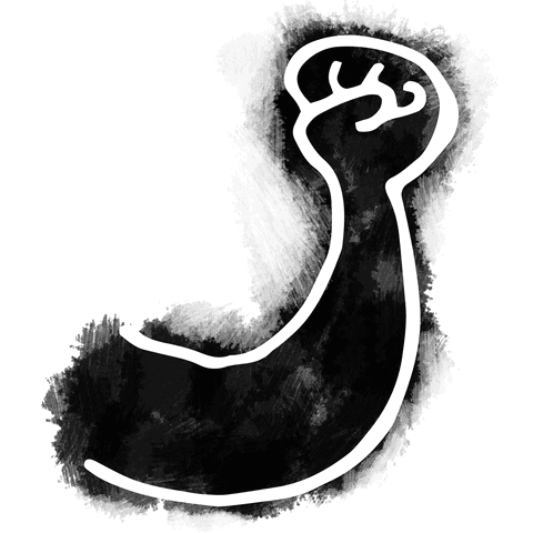 Clenched fist digital illustration transparent background