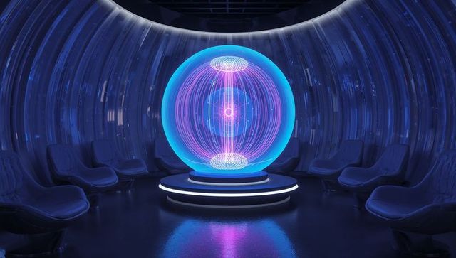 Futuristic Energy Sphere in Sci-Fi Laboratory Setting