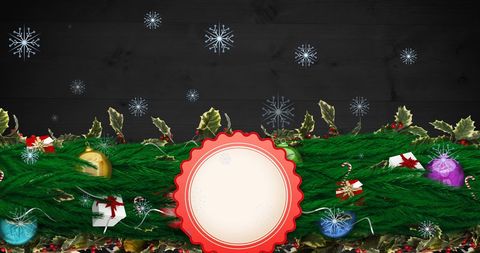 Christmas Banner with Copy Space and Festive Decorations