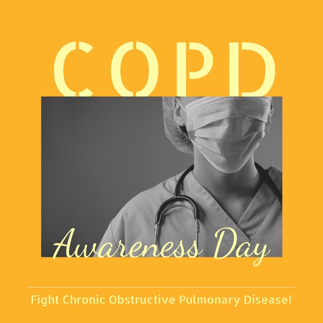 COPD Awareness Day Campaign Poster with Medical Professional - Download Free Stock Templates Pikwizard.com