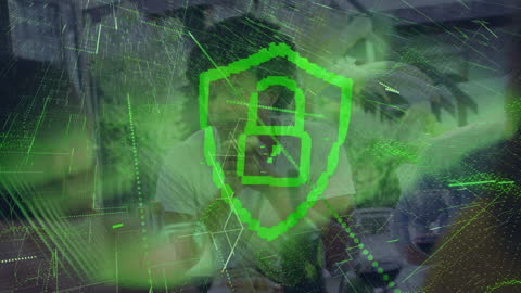 Digital Security Concept with Padlock and Programming Elements