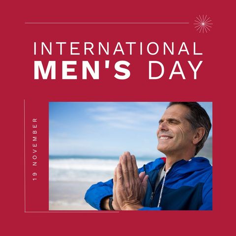 Celebrating International Men's Day by the Beach with Meditation - Download Free Stock Templates Pikwizard.com