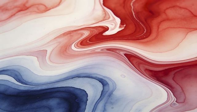 Crimson and navy fluid marble abstract, organic ink swirls, modern decorative texture