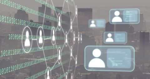 Digital Networking and Data Processing Over Urban Cityscape - Download Free Stock Images Pikwizard.com