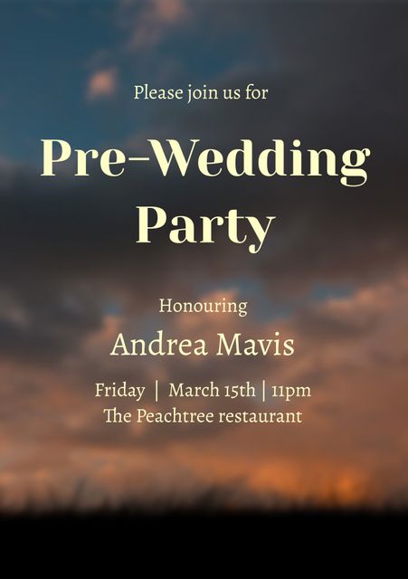 Romantic Sunset Pre-Wedding Party Invitation - Download Free Stock Videos Pikwizard.com