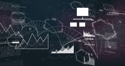 Futuristic DNA and Data Visualization with Graphs and Codes - Download Free Stock Images Pikwizard.com