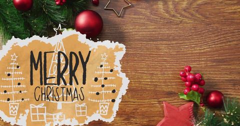 Merry Christmas Background with Festive Decorations