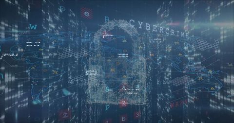 Global Cybersecurity Threat Highlighted by Digital Padlock Graphics