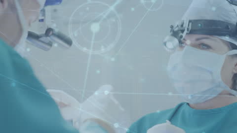 Medical Professionals Collaborating Amidst Digital Connections