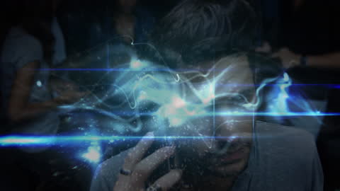 Man Communicating with Dynamic Light Effect