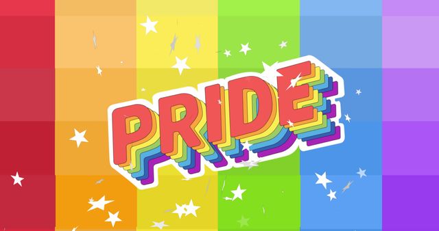 Rainbow Pride Poster with Vibrant Colors and Star Accents - Download Free Stock Images Pikwizard.com