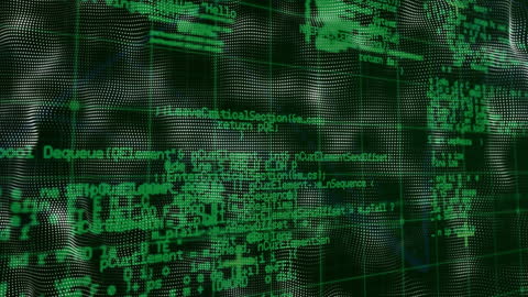 Green Digital Data Flow in Animated Cyber Space