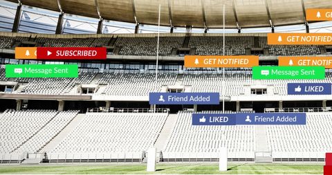 Social Media Interaction Over Rugby Stadium