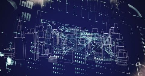 Digital World Map Overlay with Data Processing Elements - Download Free Stock Images Pikwizard.com