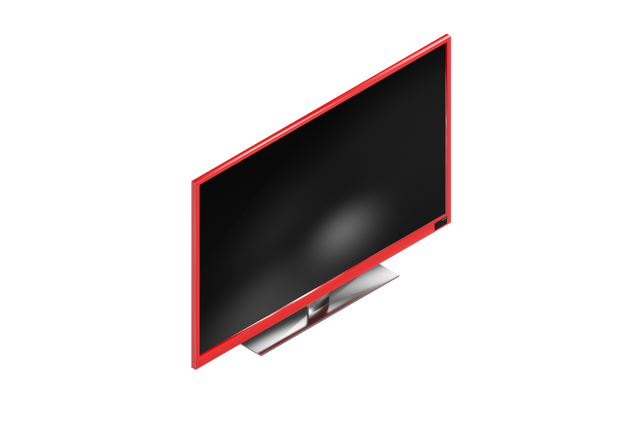 Transparent High Angle View of Black Television with Red Trim - Download Free Stock Videos Pikwizard.com