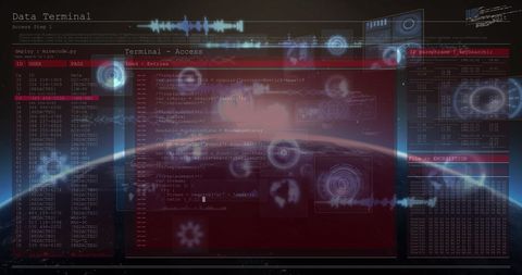 Futuristic Digital Interface with Cyber Code Streams - Download Free Stock Images Pikwizard.com