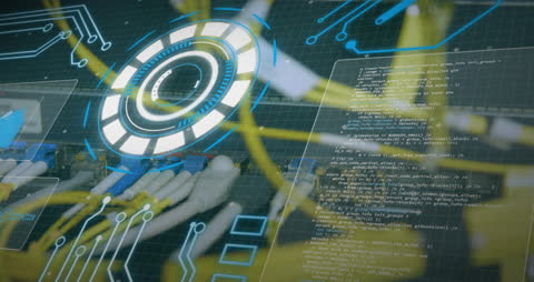 Futuristic Data Processing Network Visualization Concept