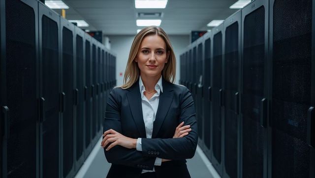 Confident IT Manager Overseeing Data Center Operations