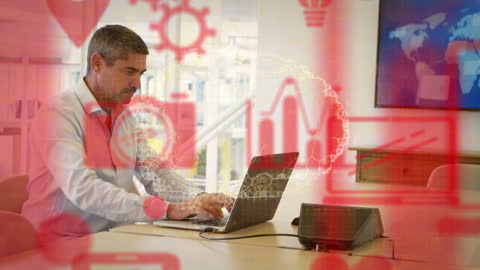 Professional Analyzing Bitcoin on Laptop with Digital Interface