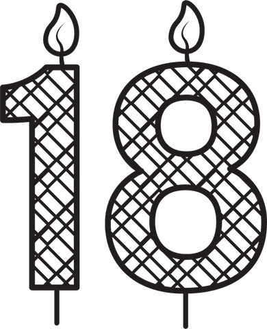 transparent eighteen birthday candle outline icon - Download Free Stock Videos Pikwizard.com