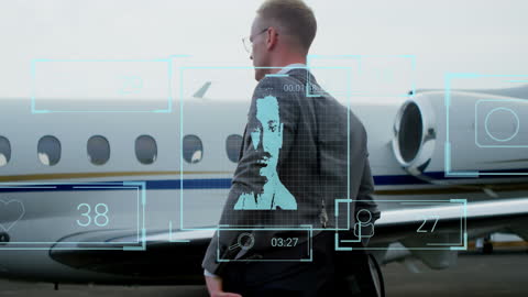Businessman Collaborating with Social Media at the Airport