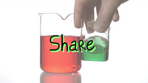 Animated Text Over Science Beakers