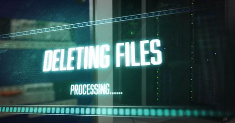 Digital File Deletion Screen in Modern Server Room - Download Free Stock Images Pikwizard.com