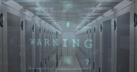 Cyber Security Threat Digital Warning in Data Center - Download Free Stock Images Pikwizard.com