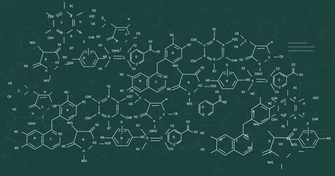 Chemical Formulas Data Processing on Digital Green Background - Download Free Stock Images Pikwizard.com