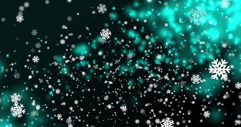 Floating Snowflakes on Vivid Green Background for Winter Celebrations - Download Free Stock Images Pikwizard.com