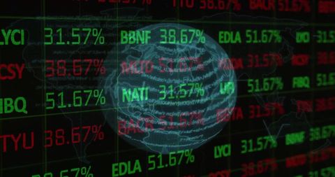 Digital Financial Data Globe with Stock Market Information - Download Free Stock Images Pikwizard.com