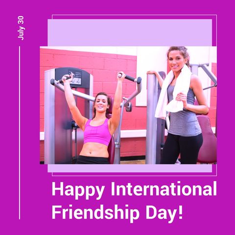 fit friends celebrating international friendship day at gym - Download Free Stock Templates Pikwizard.com