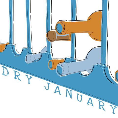 conceptual illustration of dry january challenge - Download Free Stock Templates Pikwizard.com