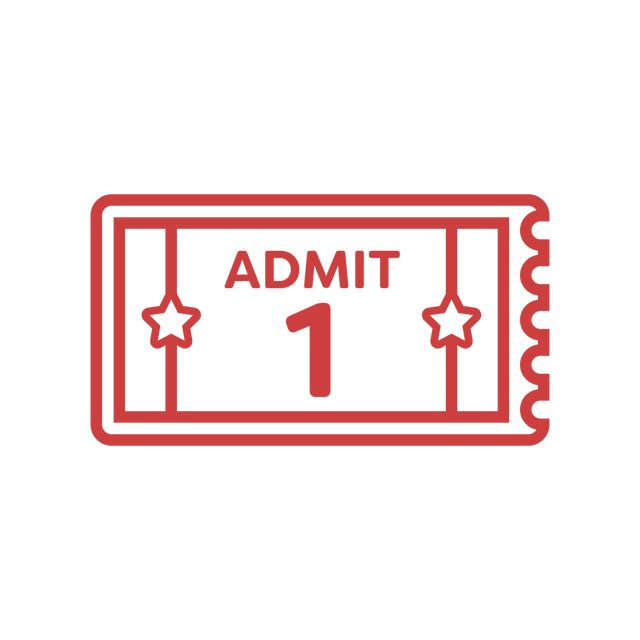 Icon of Admit 1 Ticket with Star Design on Transparent Background - Download Free Stock Videos Pikwizard.com